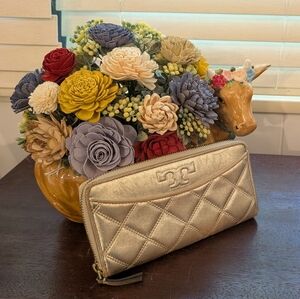 Tory Burch Gold Quilted Women's Wallet